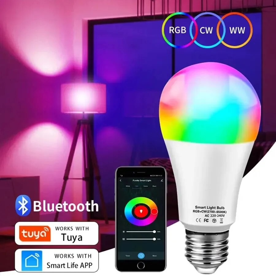 Lâmpada Inteligente Smart LED Bluetooth RGB – Controle por Aplicativo (Bivolt)