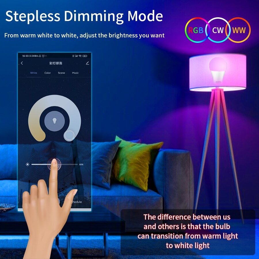 Lâmpada Inteligente Smart LED Bluetooth RGB – Controle por Aplicativo (Bivolt)