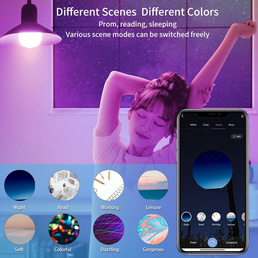 Lâmpada Inteligente Smart LED Bluetooth RGB – Controle por Aplicativo (Bivolt)