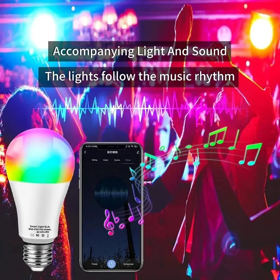 Lâmpada Inteligente Smart LED Bluetooth RGB – Controle por Aplicativo (Bivolt)