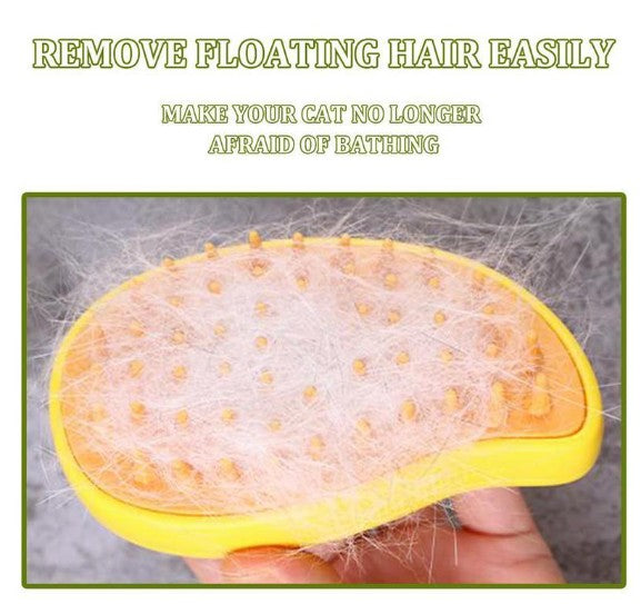 Escova a Vapor 3 em 1 para Gatos | Massagem + Remove Pelos + Penteia