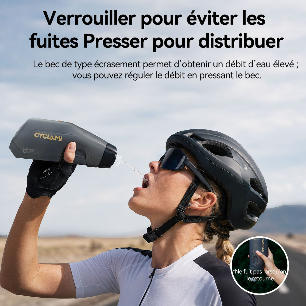 Conjunto de Suporte Aerodinâmico para Garrafa de Bicicleta CYCLAMI 650ml, Garraf