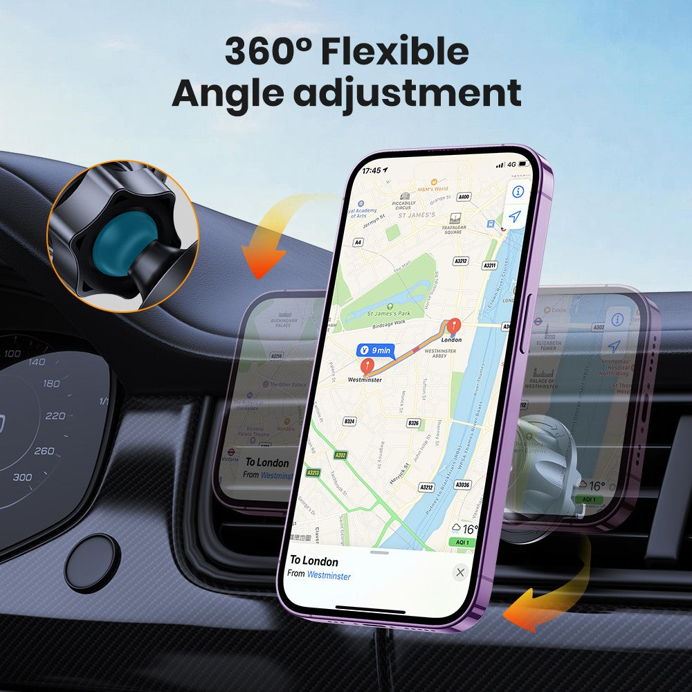 Topk 15w carregador de carro sem fio rápido para magsafe suporte magnético do te
