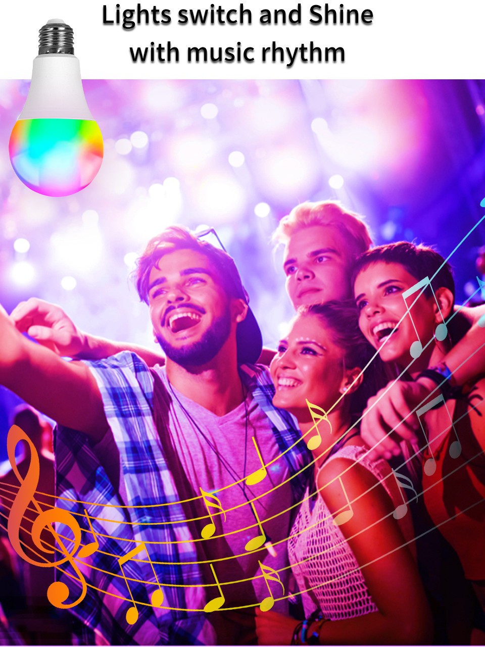 Lâmpada Inteligente Smart LED Bluetooth RGB – Controle por Aplicativo (Bivolt)