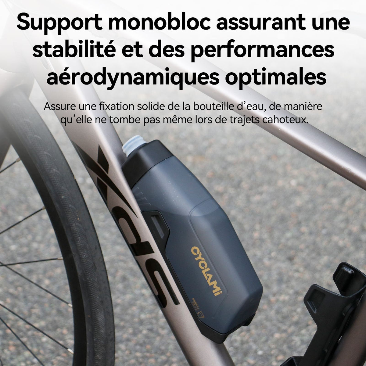 Conjunto de Suporte Aerodinâmico para Garrafa de Bicicleta CYCLAMI 650ml, Garraf